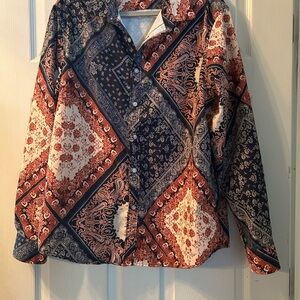 FOHEMR 
Men's Multicolor Paisley Casual Button Down Shirt